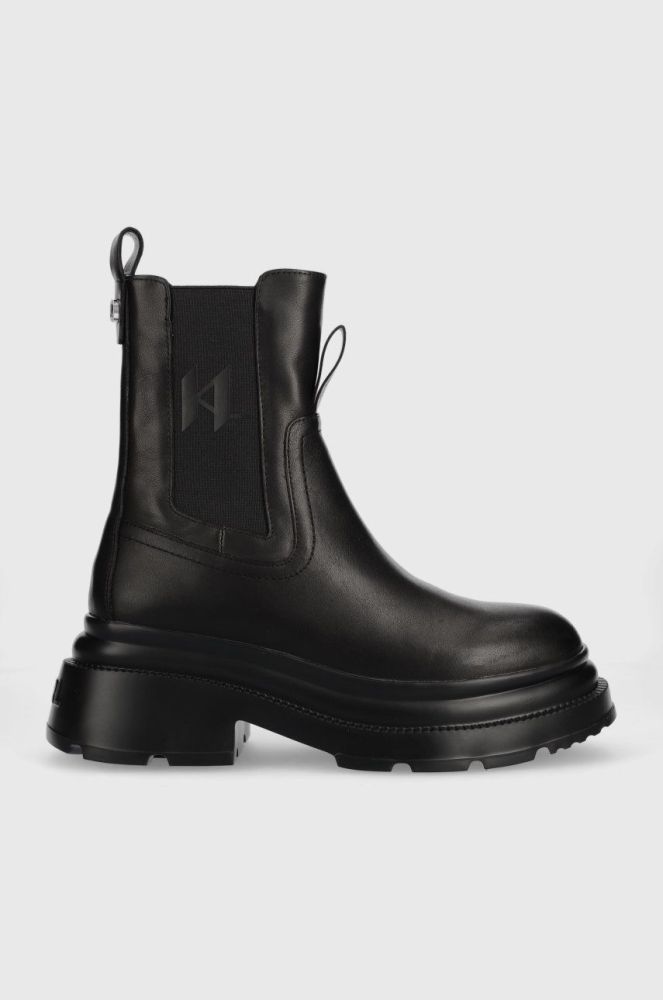 Шкіряні черевики Karl Lagerfeld Danton жіночі колір чорний на платформі (2768442)