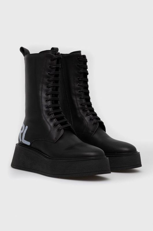 Шкіряні черевики Karl Lagerfeld Zephyr жіночі колір чорний на платформі (2606591) фото 2