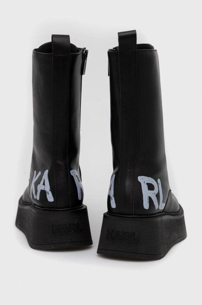 Шкіряні черевики Karl Lagerfeld Zephyr жіночі колір чорний на платформі (2606591) фото 3