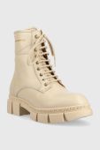Шкіряні черевики Karl Lagerfeld Aria жіночі колір бежевий на платформі (2642021)