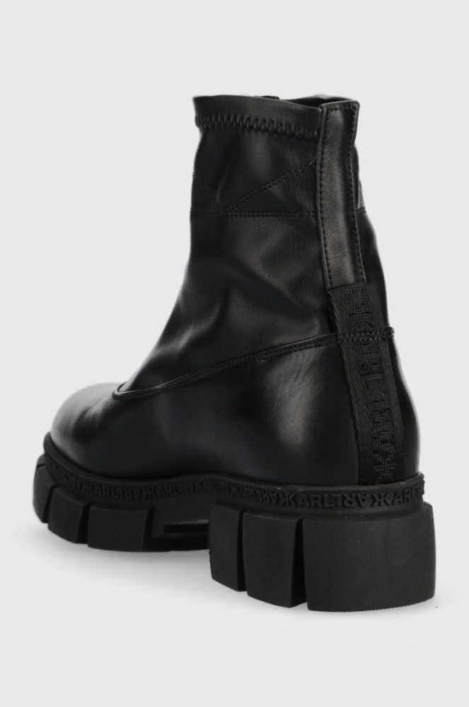 Шкіряні черевики Karl Lagerfeld Aria жіночі колір чорний на плоскому ходу (2557068) фото 3