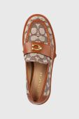 Мокасини Coach Leah Textured жіночі колір коричневий на платформі CC733