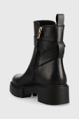 Шкіряні черевики Coach Lacey Leather Bootie жіночі колір чорний на платформі CB995