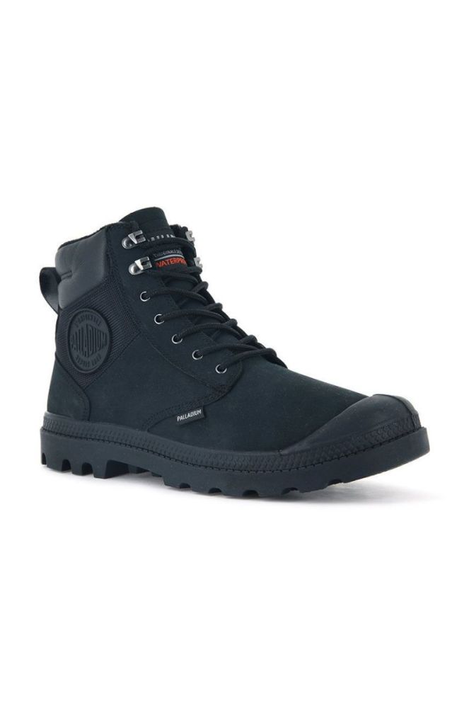 Шкіряні черевики Palladium Pampa Shield Wp Lux жіночі колір чорний на плоскому ходу фото 2