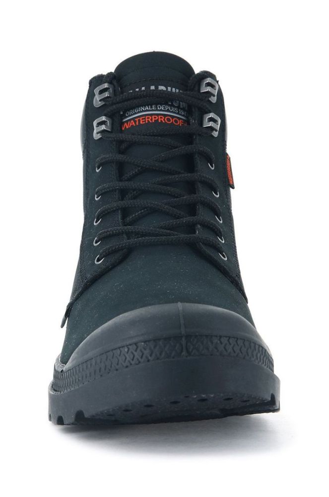 Шкіряні черевики Palladium Pampa Shield Wp Lux жіночі колір чорний на плоскому ходу фото 3