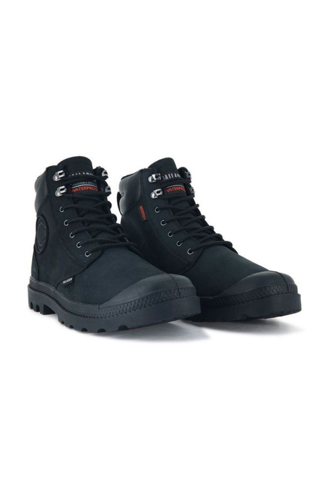 Шкіряні черевики Palladium Pampa Shield Wp Lux жіночі колір чорний на плоскому ходу фото 7