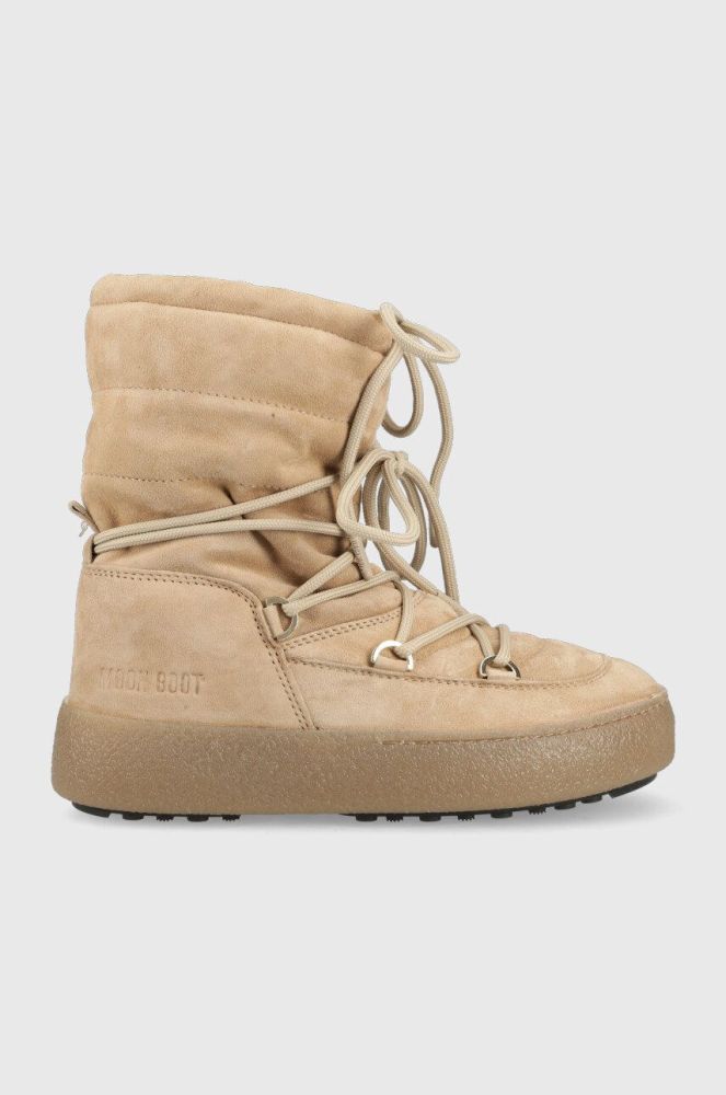 Замшеві чоботи Moon Boot Ltrack Suede колір бежевий 24500100.BEIGE-BEIGE