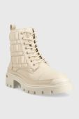 Шкіряні черевики Aldo Quilt жіночі колір бежевий на платформі