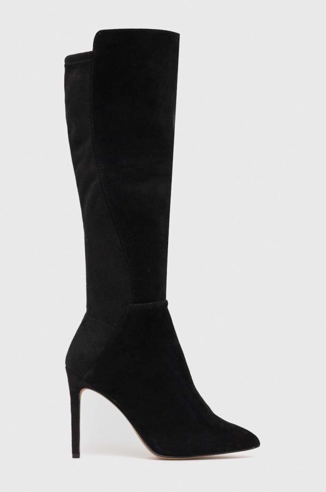 Замшеві чоботи Aldo Sophialaan жіночі колір чорний на шпильці