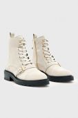 Замшеві черевики AllSaints Donita Suede жіночі колір білий каблук блок