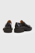 Шкіряні мокасини AllSaints Lola Loafer жіночі колір чорний на платформі