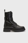 Шкіряні черевики AllSaints Onyx жіночі колір чорний на плоскому ходу Шкіряні черевики AllSaints Onyx жіночі колір чорний на плоскому ходу