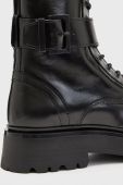 Шкіряні черевики AllSaints Onyx жіночі колір чорний на плоскому ходу Шкіряні черевики AllSaints Onyx жіночі колір чорний на плоскому ходу