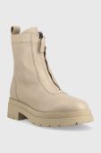 Шкіряні черевики Marc O'Polo жіночі колір бежевий на платформі 20817466001101 KK2M3062
