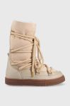 Шкіряні чоботи Inuikii Classic High Laced колір бежевий 70107-096