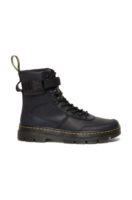 Шкіряні черевики Dr. Martens Combs Tech Leather колір чорний на плоскому ходу злегка утеплена