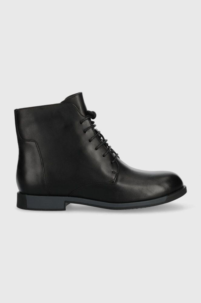Шкіряні черевики Camper Bowie жіночі колір чорний на плоскому ходу (2853819)