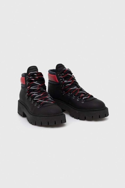 Шкіряні черевики Tommy Jeans жіночі колір чорний на платформі фото 2