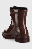 Черевики HUGO Gamma жіночі колір коричневий на плоскому ходу злегка утеплена