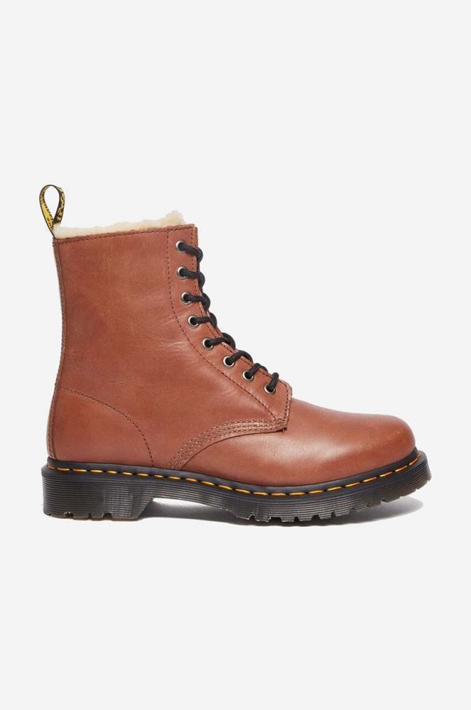 Шкіряні черевики Dr. Martens Dr. Martens Serana 27782225 жіночі колір коричневий на плоскому ходу злегка утеплена 27782225-brown