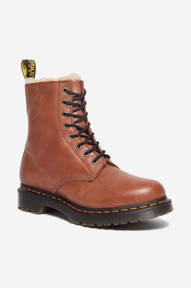 Шкіряні черевики Dr. Martens Dr. Martens Serana 27782225 жіночі колір коричневий на плоскому ходу злегка утеплена 27782225-brown фото 3