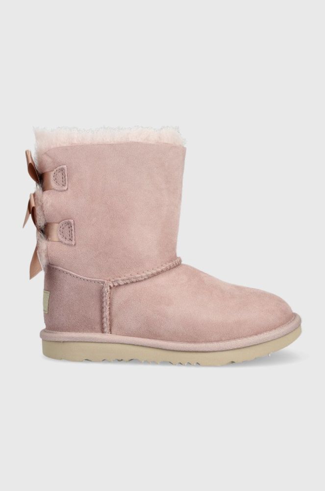 Дитячі замшеві чоботи UGG Bailey Bow Ii колір рожевий