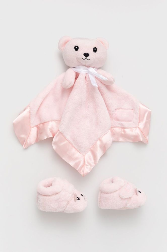 Черевики для немовля UGG Bixbee And Lovey Bear Stuffie колір рожевий