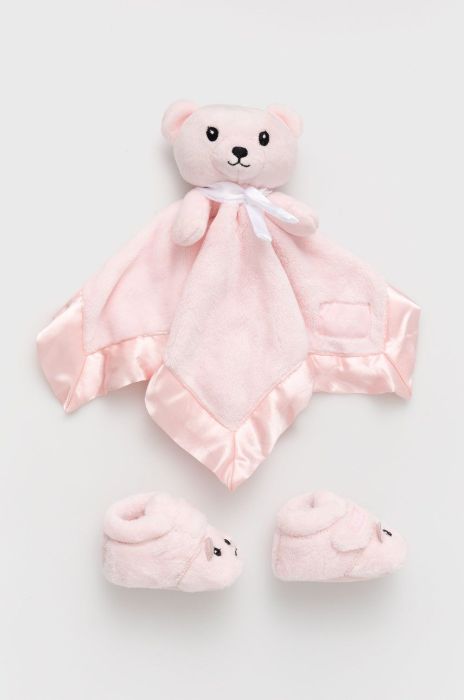 Черевики для немовля UGG Bixbee And Lovey Bear Stuffie колір рожевий