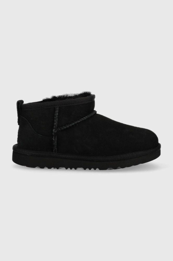 Дитячі замшеві чоботи UGG Classic Ultra Mini колір чорний