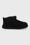 Дитячі замшеві чоботи UGG Classic Ultra Mini колір чорний Дитячі замшеві чоботи UGG Classic Ultra Mini колір чорний