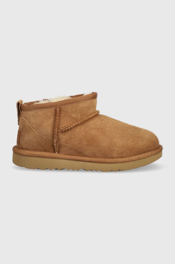 Дитячі замшеві чоботи UGG Classic Ultra Mini колір коричневий