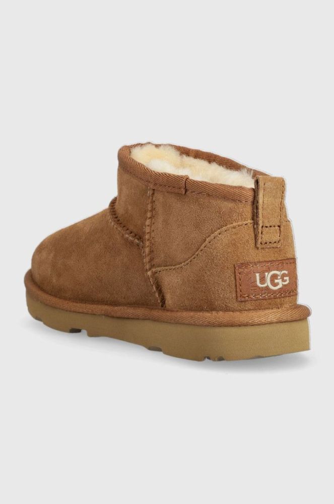 Дитячі замшеві чоботи UGG Classic Ultra Mini колір коричневий фото 3