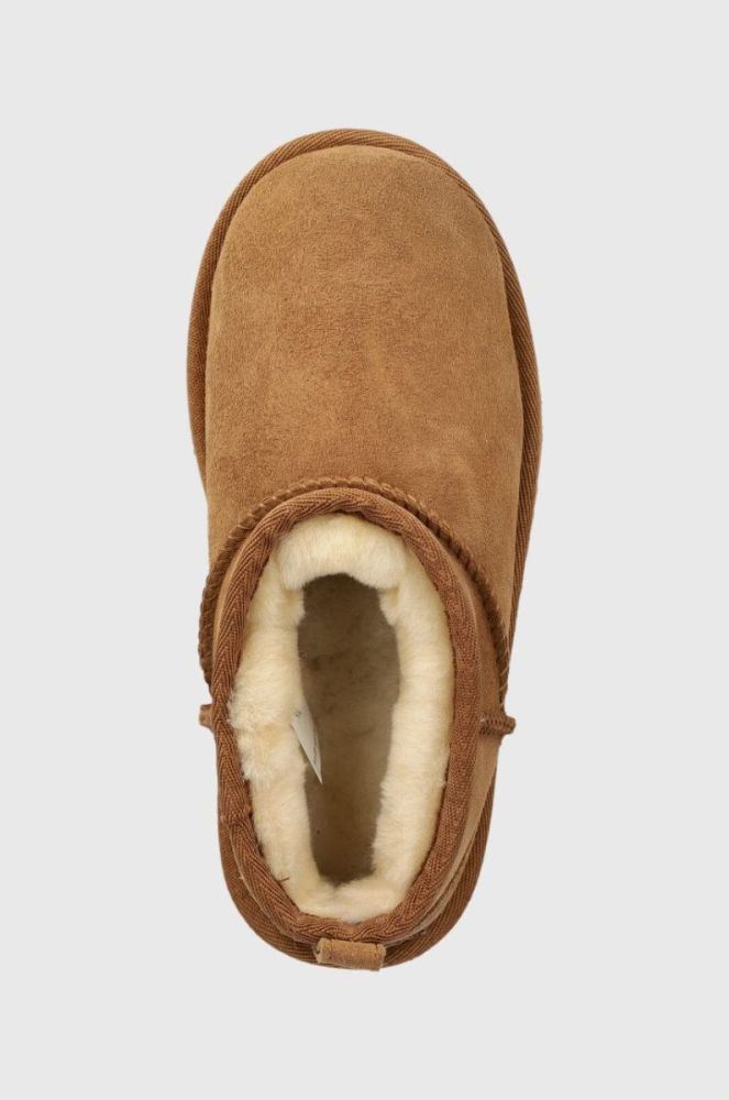 Дитячі замшеві чоботи UGG Classic Ultra Mini колір коричневий фото 4