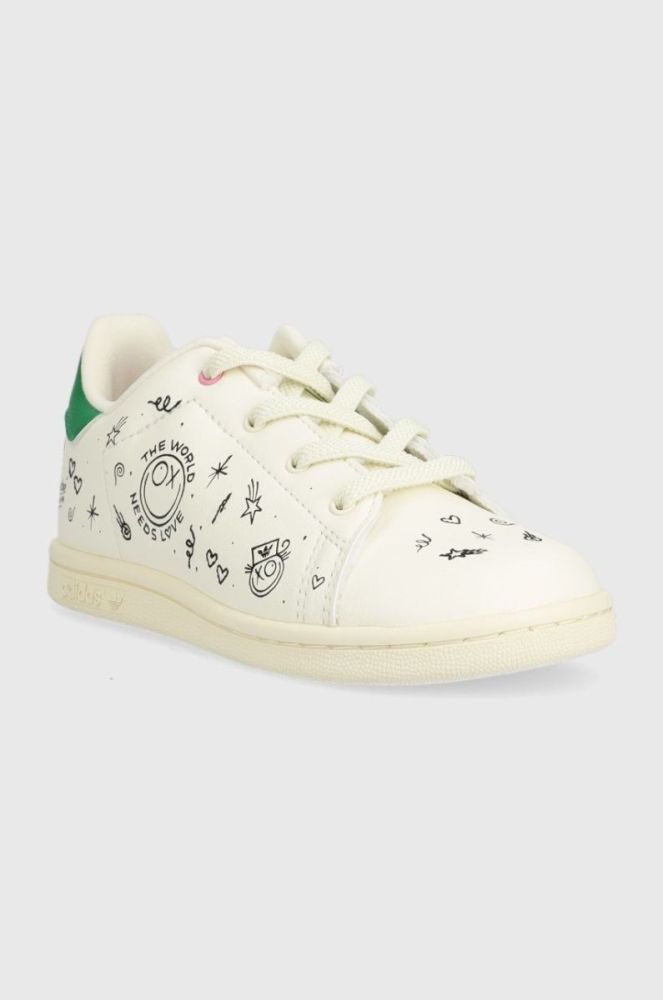 Дитячі кросівки adidas Originals Stan Smith колір бежевий фото 2