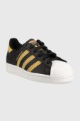 Дитячі шкіряні кросівки adidas Originals Superstar колір чорний