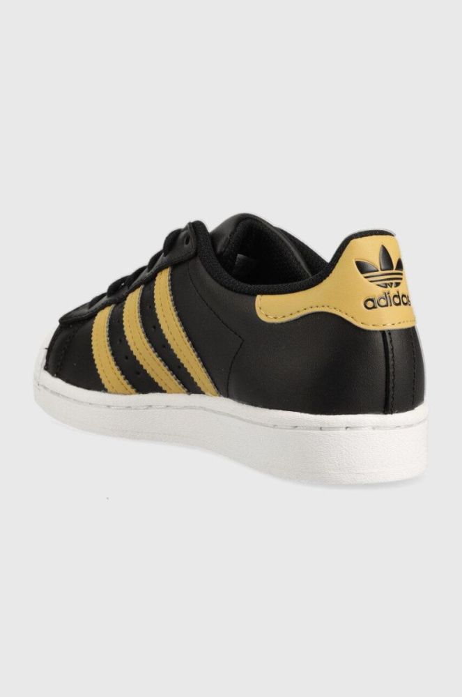 Дитячі шкіряні кросівки adidas Originals Superstar колір чорний фото 3