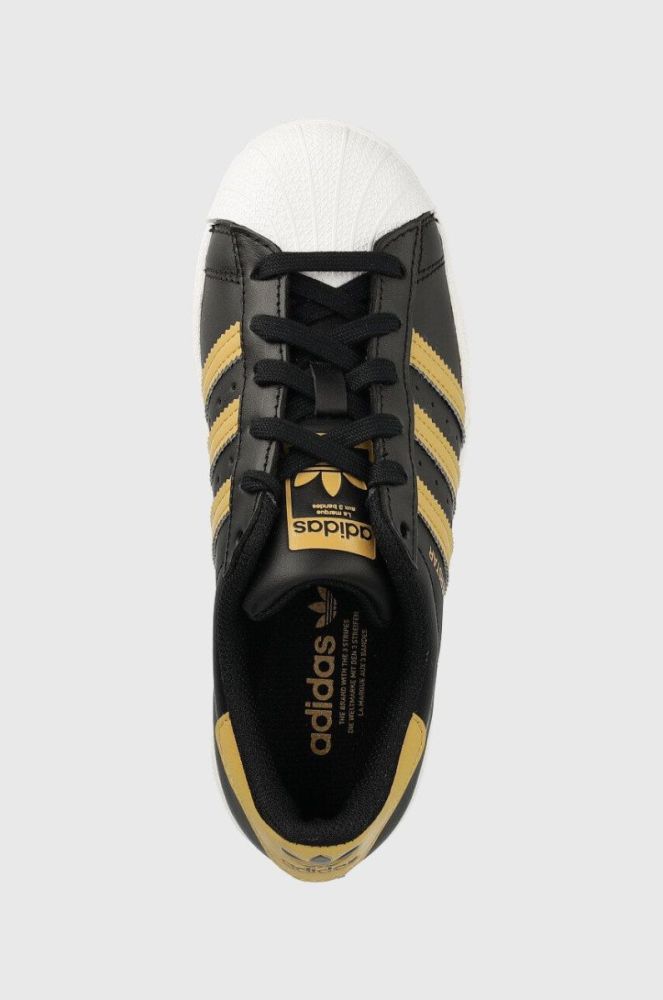 Дитячі шкіряні кросівки adidas Originals Superstar колір чорний фото 4