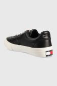 Шкіряні кросівки Tommy Jeans Leather Soccer Vulc колір чорний