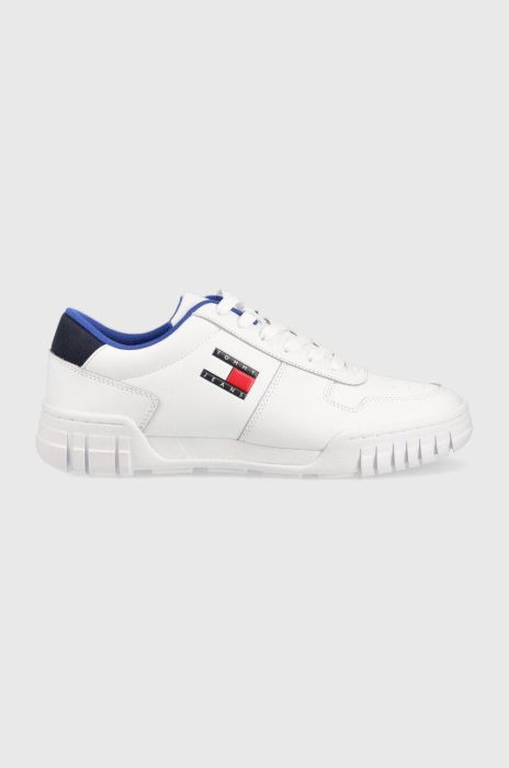 Шкіряні кросівки Tommy Jeans Retro Leather Cupsole Tjm Ess колір білий