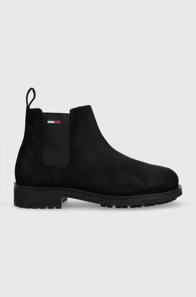 Замшеві черевики Tommy Jeans Classic Tommy Jeans Chelsea Boot чоловічі колір чорний