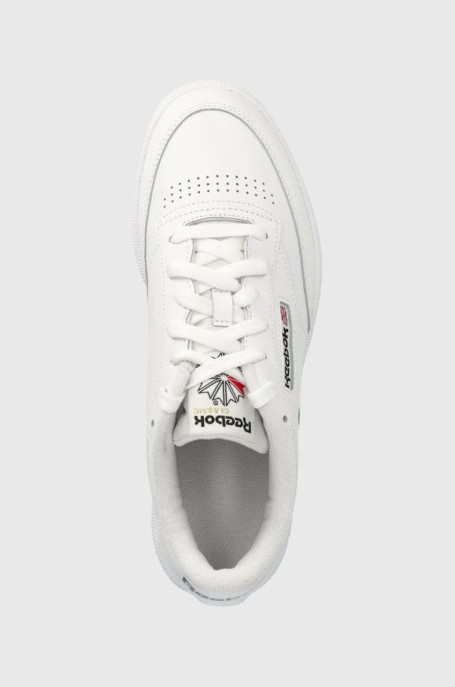 Шкіряні кросівки Reebok Classic CLUB C 85 GZ1605 колір білий GZ1605-FTW/FT/BL фото 4