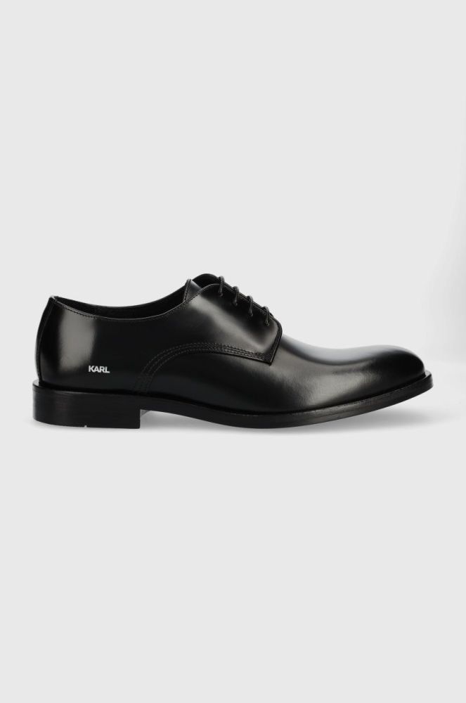 Шкіряні туфлі Karl Lagerfeld Urano Iv чоловічі колір чорний (2498216)