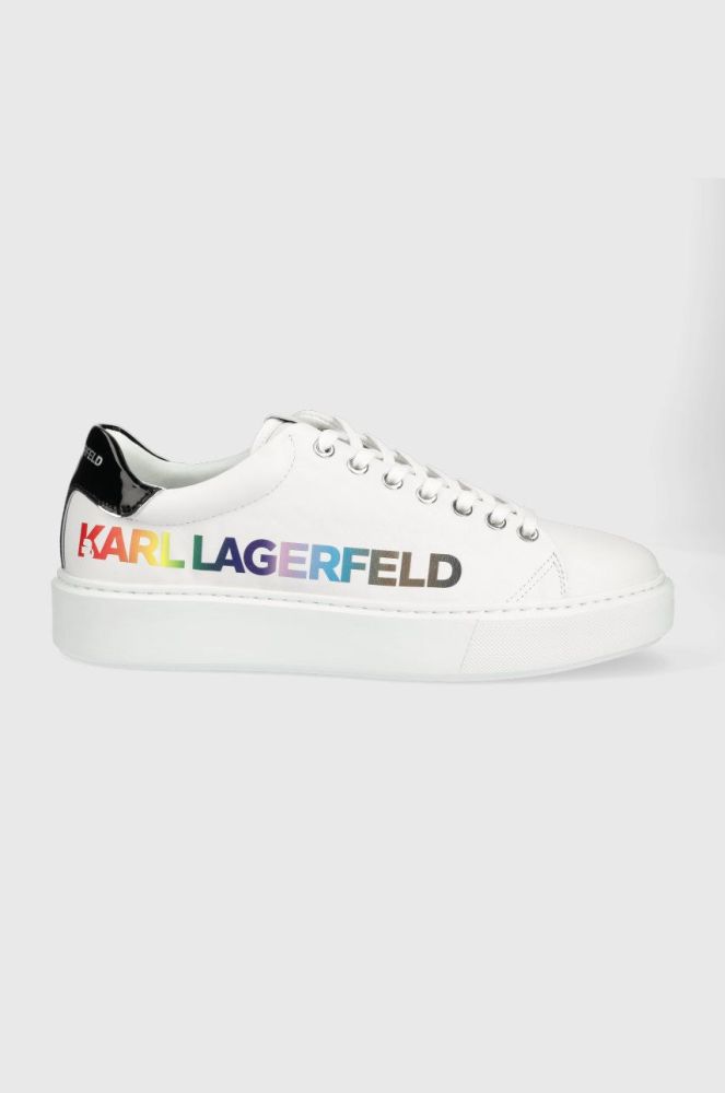 Шкіряні кросівки Karl Lagerfeld Maxi Kup колір білий (2470443)
