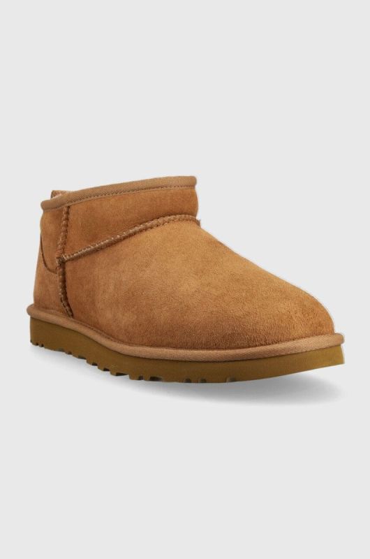 UGG Замшеві чоботи Classic Ultra Mini 1137391.CHE-CHE колір коричневий фото 2