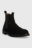 Замшеві черевики Guess arco chelsea чоловічі колір чорний