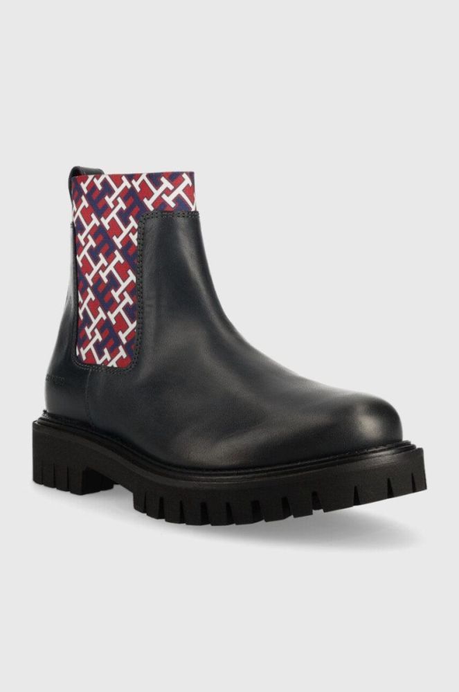 Шкіряні черевики Tommy Hilfiger чоловічі колір синій (2526232) фото 2