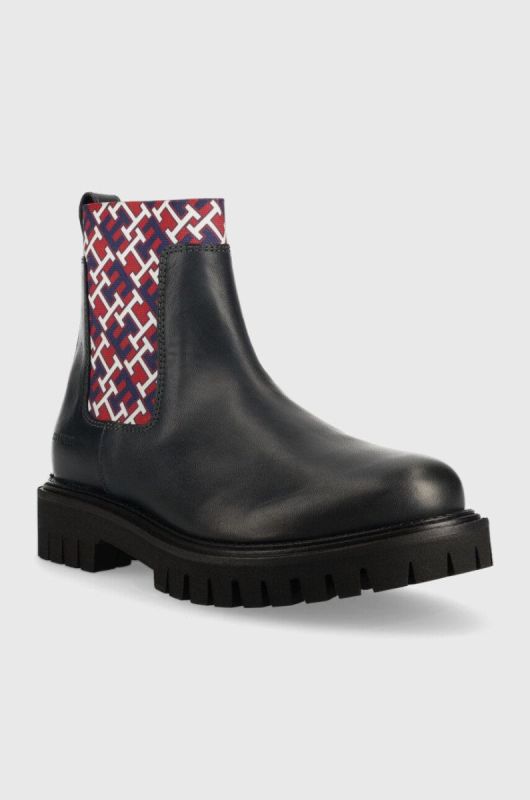 Шкіряні черевики Tommy Hilfiger чоловічі колір синій (2526232) фото 2