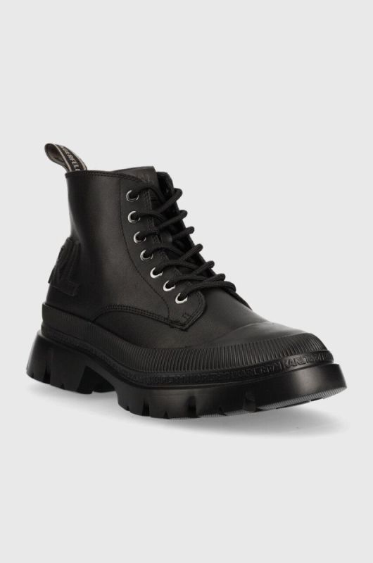 Шкіряні черевики Karl Lagerfeld Trekka Mens чоловічі колір чорний (2781086) фото 2