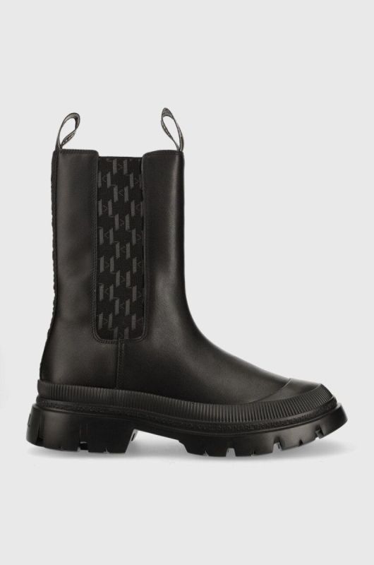 Шкіряні черевики Karl Lagerfeld Trekka Mens чоловічі колір чорний (2768954)