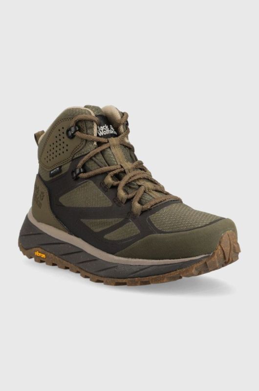 Черевики Jack Wolfskin Terraventure Texapore mid чоловічі колір зелений утеплені фото 2